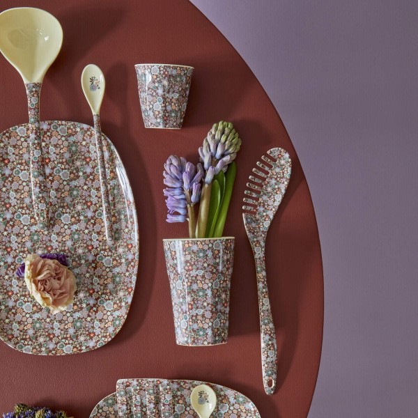 rice Melamin Platte "Fall Floral/Herbstblumen" - Rechteckig (Braun)