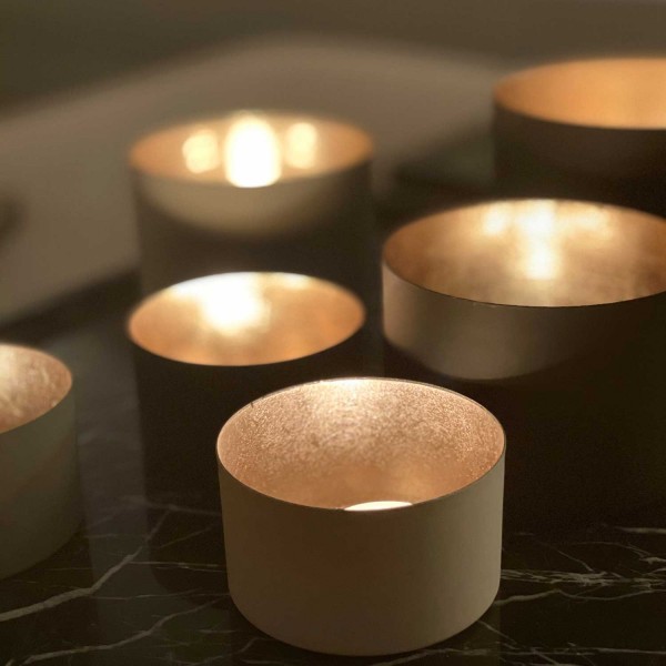 Windlicht "Chennai" - S (Grau/Gold) von Gift Company