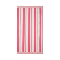 Strandtuch "Striped" - 100x180 cm (Cerise/Weiß) von Lexington