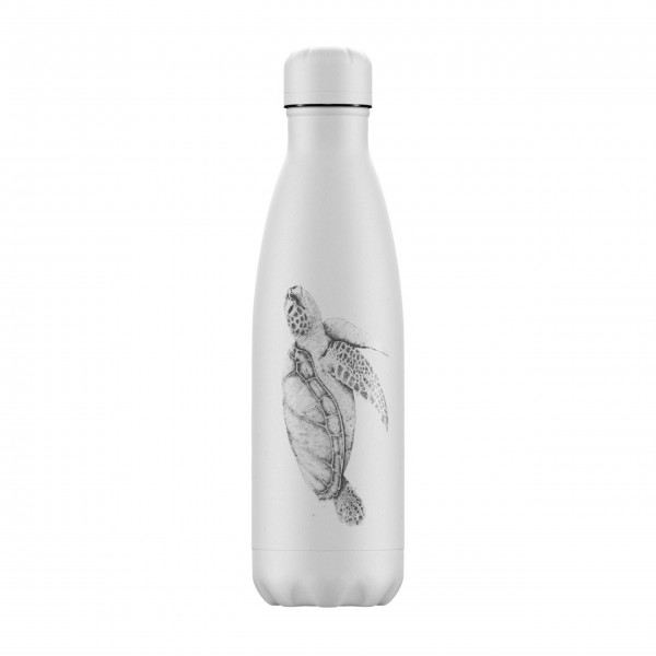CHILLY'S Bottle Isolierflasche "Sea Life - New Turtle" - 500 ml (Creme)