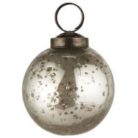 Ib Laursen Weihnachtskugel "Pebbled" - 5,8x6,5 cm (Silber)