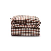 Flanell-Bettdeckenbezug "Checked Rust" - 135x200 cm (Braun) von Lexington