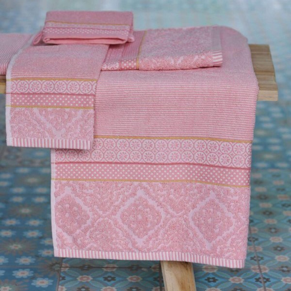 Pip Studio Gästehandtuch im 3er-Set "Soft Zellige" - 30x50 cm (Pink)