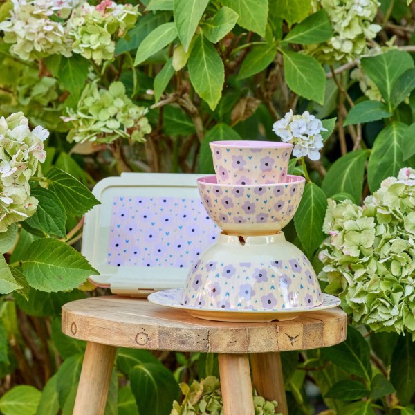 rice Kindertrinkflasche "Flower Print" (Pink)