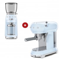 smeg Espressomaschine und smeg Kaffeemühle im Set