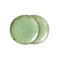 Dessertteller "70s ceramics" im 2er-Set (Kiwi) von HKliving
