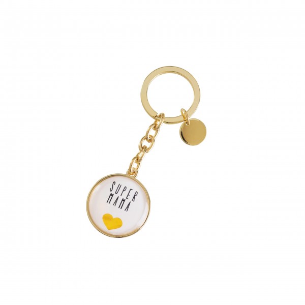 Schlüsselanhänger Super Mama Cabochon (Gold) von Gift Company