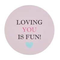 Miss Étoile Metallschild "Loving you is fun"