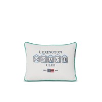 Zierkissen "Beach Club" aus Bio-Baumwolle - 30x40 cm (Weiß/Blau/Grün) von Lexington