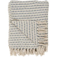 Ib Laursen Plaid mit Muster (Creme/Blau)