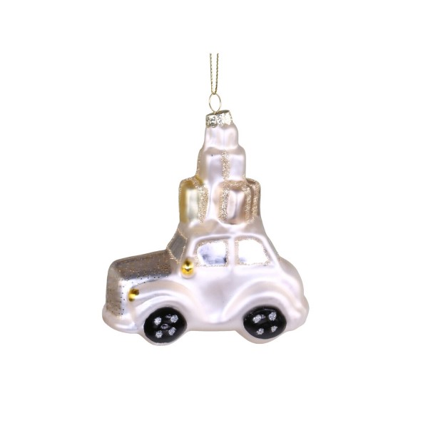 Christbaumschmuck "Auto mit Geschenken" (Creme) von Chic Antique