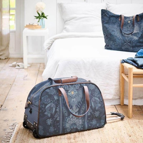 Pip Studio Reisetasche mit Rollen "Kyoto Festival" - 55x34x27 cm (Indigo Blue)