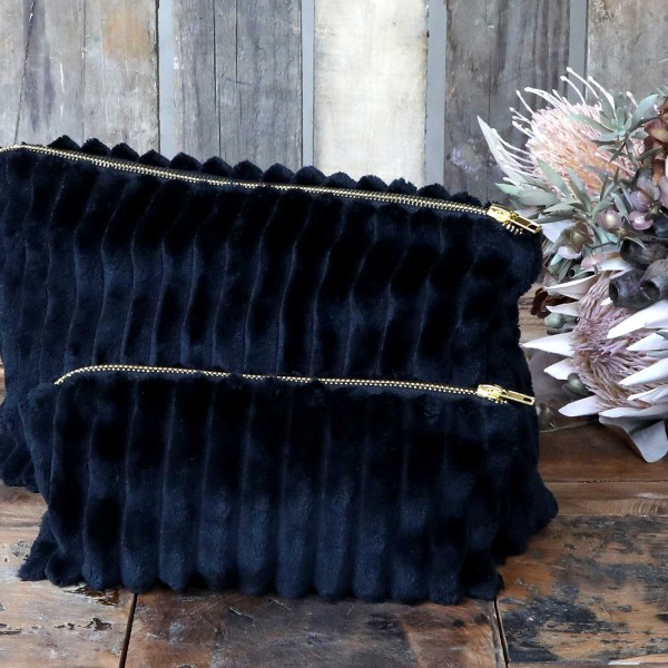 Kosmetikbeutel "Velour" klein (Schwarz) von Chic Antique