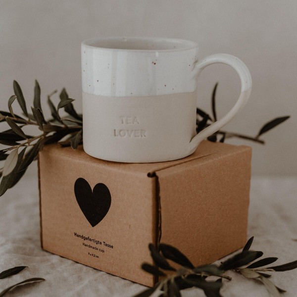 Große Tasse "Tea Lover" - 450 ml (Natur) von Eulenschnitt