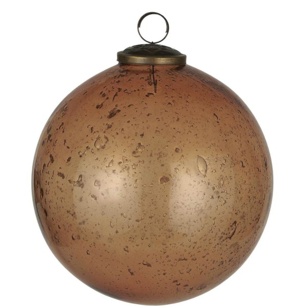Ib Laursen Weihnachtskugel "Pebbled" - ø13,4 cm (Amber/Orange)