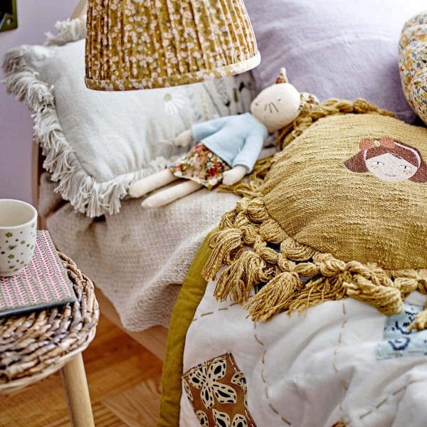 Bloomingville MINI Kissen aus Baumwolle "Kita" (Violett)