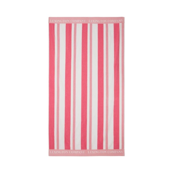 Strandtuch "Striped" - 100x180 cm (Cerise/Weiß) von Lexington