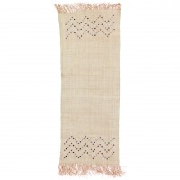 Rice Raffia Tischläufer mit Blümchenstickerei-1