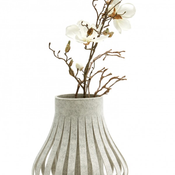 Filz-Vase "Enya" - 30x31 cm (Hellgrau/Marmor) von HEY-SIGN