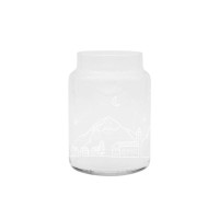Vase aus Glas "Schneelandschaft" - 14x10 cm (Transparent/Weiß) von Eulenschnitt