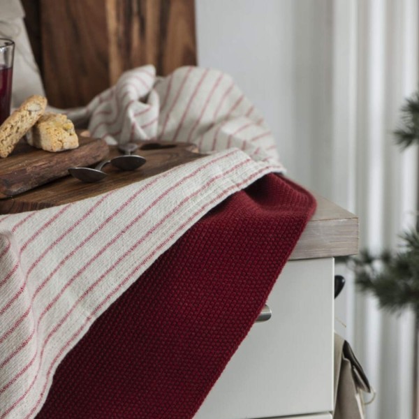 Ib Laursen Handtuch gestrickt "Mynte" - (Rot)