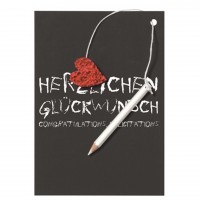 Herzlichen Glückwunsch: Karte mit Tafelaufdruck von räder Design