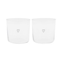 Trinkglas "Herz" im 2er-Set - 350 ml (Transparent) von Eulenschnitt