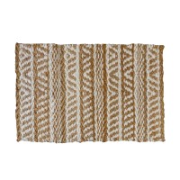 Jute-Teppich "Streifen" - 90x60cm (Natur/Weiß) von Gift Company