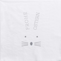 Papierservietten "Frohe Ostern" - 33x33 cm (Weiß/Schwarz) von räder Design
