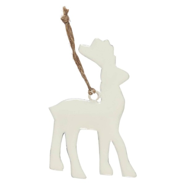 Ib Laursen Weihnachtsdeko Rentier zum Aufhängen - 7 cm (Weiß)