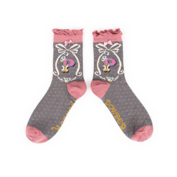 Powder Damen Socken "A-Z" - Buchstabe P