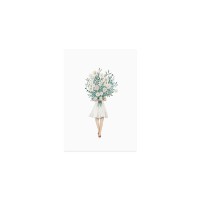 Aquarellkarte "Flower Girl" (Weiß) von Eulenschnitt