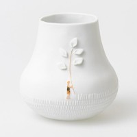 Vase "Dankbar - Wiese" - 11x11 cm (Weiß) von räder Design