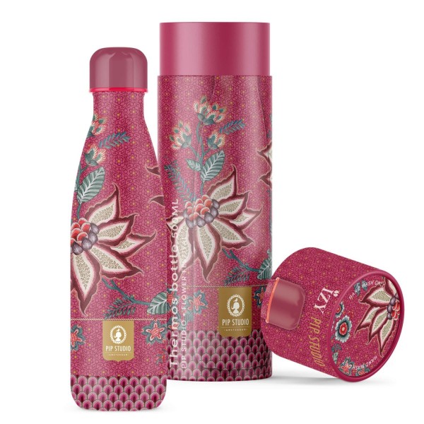 Pip Studio x IZY Flasche "Flower Festival" - 500 ml (Rot)