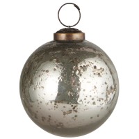 Ib Laursen Weihnachtskugel "Pebbled" - 8x8,3 cm (Silber)