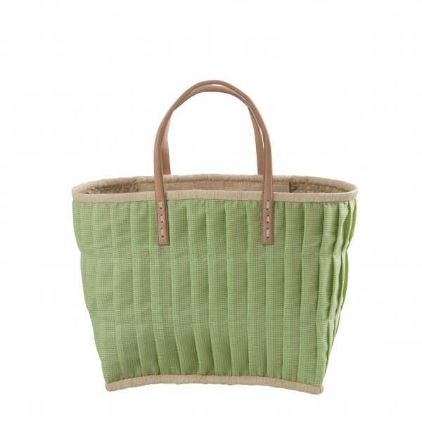 rice Korbtasche aus Raffia - Medium (Grün)