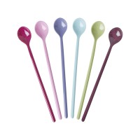 rice Melamin Latte-Löffel im 6er-Set - 19 cm (Bunt)