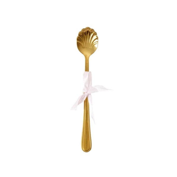 rice Latte-Löffel aus Edelstahl im 4er-Set "Muschel" (Gold)