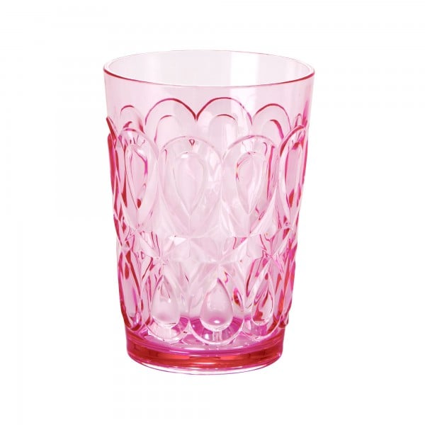rice Wasserglas mit geprägten Details "Acrylic" (Pink)