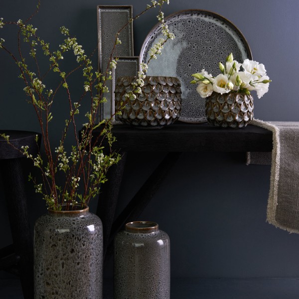 Vase mit Schuppen "Arita" - M (Grau) von Gift Company