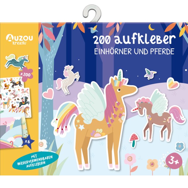 Kreativ-Set Aufkleber - Einhörner und Pferde - 200 Stk von AUZOU