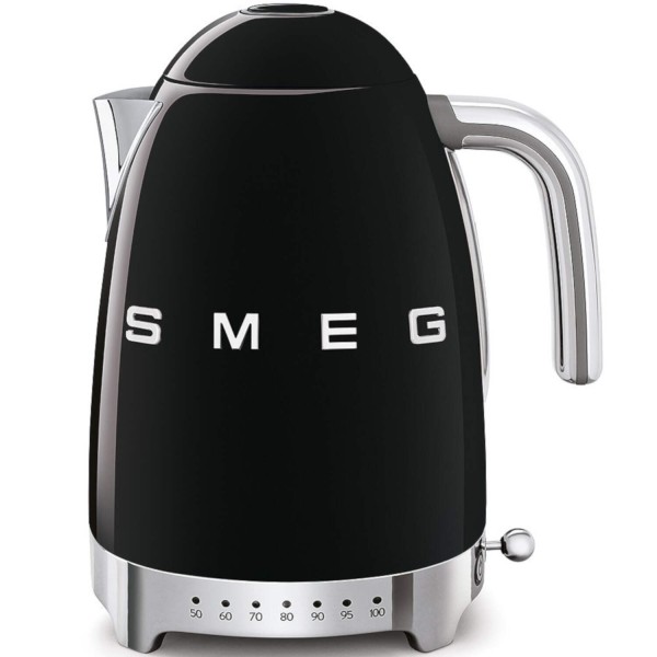smeg Wasserkocher "50's Retro Style" (Schwarz), variable Temperatursteuerung