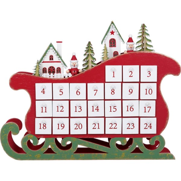 GreenGate Adventskalender Schlitten "Leonora" (Rot)