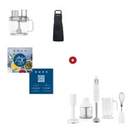 smeg Stabmixer-Set "50's Retro Style" (Weiß) Limited Edition - HBF02 + HBFP01 + Schürze + Rezept