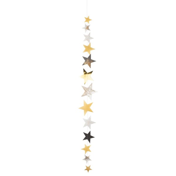 Papierkette "XMAS - Taumelnde Sterne" - 95 cm (Gold) von räder Design