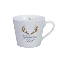 Krasilnikoff Tasse/Happy Cup "Glühwein Zeit" (Weiß/Gold)