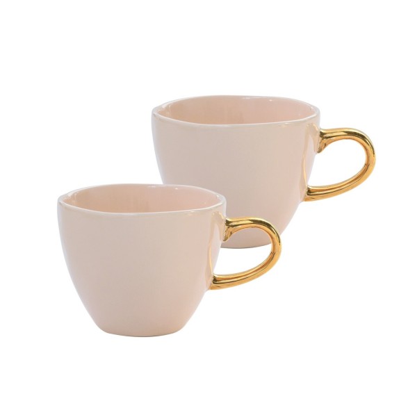 Tassen im 2er-Set "Good Morning" - 200ml (Rosa/Gold) von Urban Nature Culture