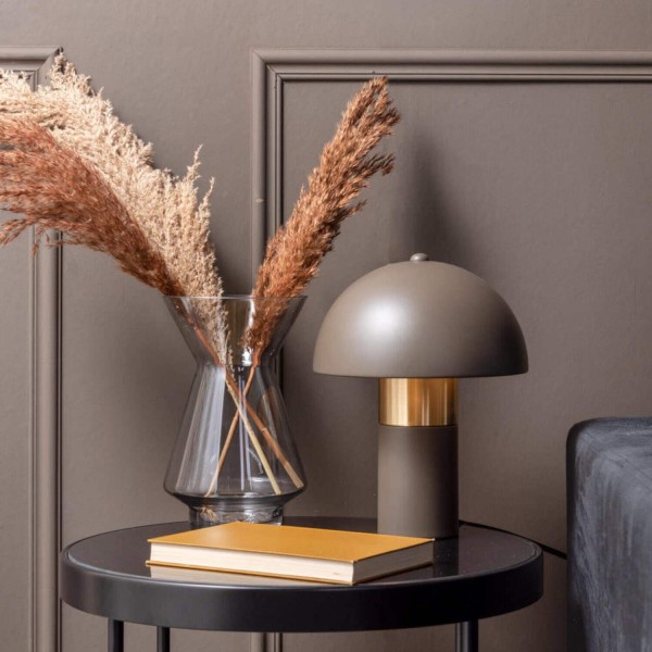 Tischlampe "Seta" - 26cm (Taupe) von Leitmotiv by Present Time