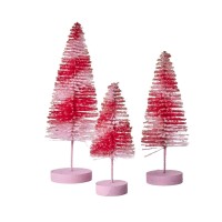 rice Deko-Set "Christmas Tree" im 3er-Set - 10x25 cm (Pink)