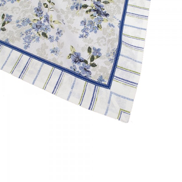 Country Home Style Tischdecke "Iris" (blau/weiß) 100x100cm